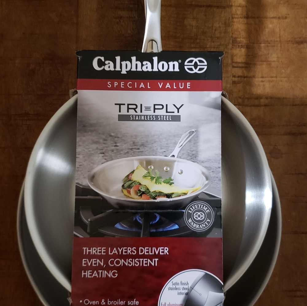 Calphalon Tri-Ply Stainless Steel Frying Pan Set